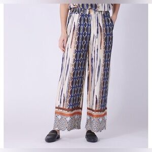 ORANGE AMORE ( Made in Italy) Bohemian Wide-Leg Pants SIze L